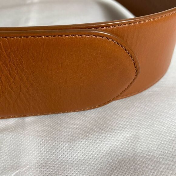 Ralph Lauren Wide Italian Calfskin Leather Double Prong Roller Buckle Belt - Picture 12 of 16